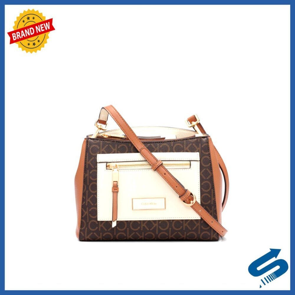 Triple Compartment Crossbody Bag Adjustable Strap PVC Minimal Chic Everyday